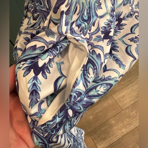 Talbots Grecian Tile Blue and White Dress - Picture 3 of 7